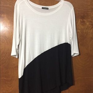 Asymmetrical color block top